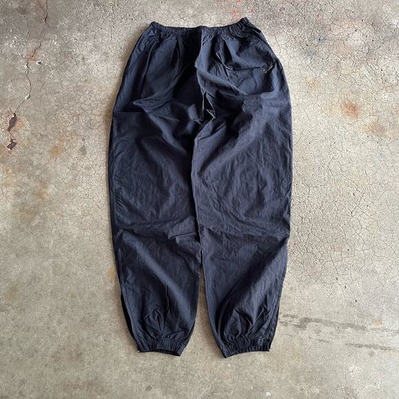 Vintage 90s Nike Black Mens L Nylon Sporty Athletic Windbreaker Swishy Pants - Picture 2 of 13